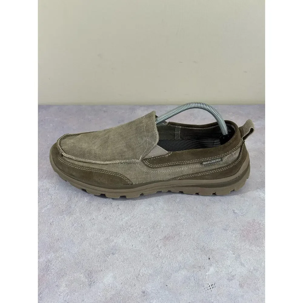 Skechers Men’s 10 Memory Foam Relaxed Fit Melvin 63820 Taupe Brown